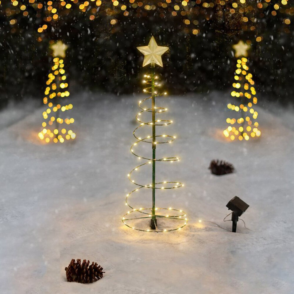 Solar Powered LED Christmas Tree Stake Star Light Outdoor Yard Garden Pathway UK
