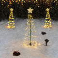 Solar Powered LED Christmas Tree Stake Star Light Outdoor Yard Garden Pathway UK