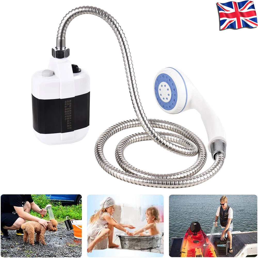 Portable Camping Shower USB Rechargeable 4L/min Water Pump with Hose for Hiking