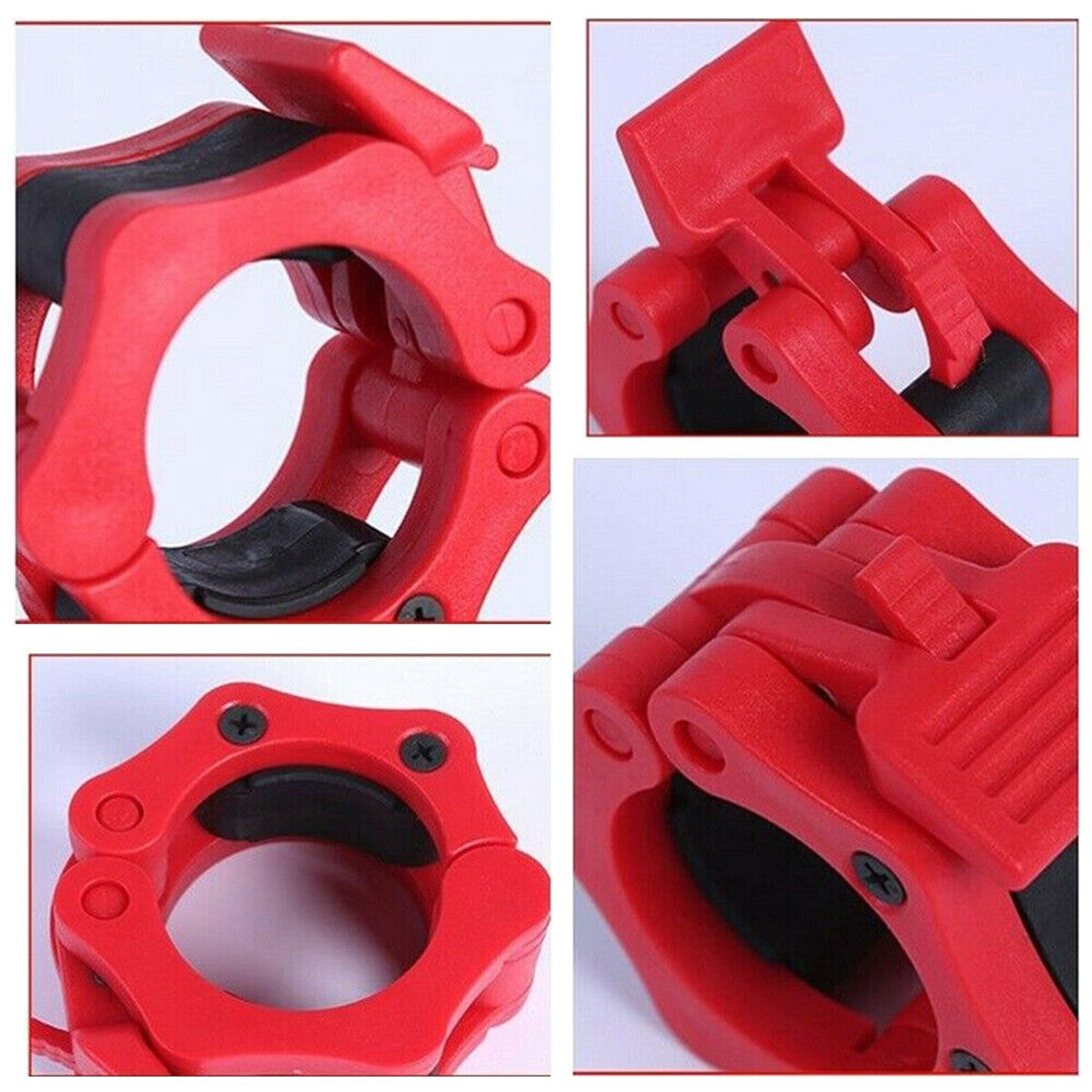 2xOlympic Spinlock Collars Barbell Dumbbell Clips Clamp Weight Bar Locks 28mm