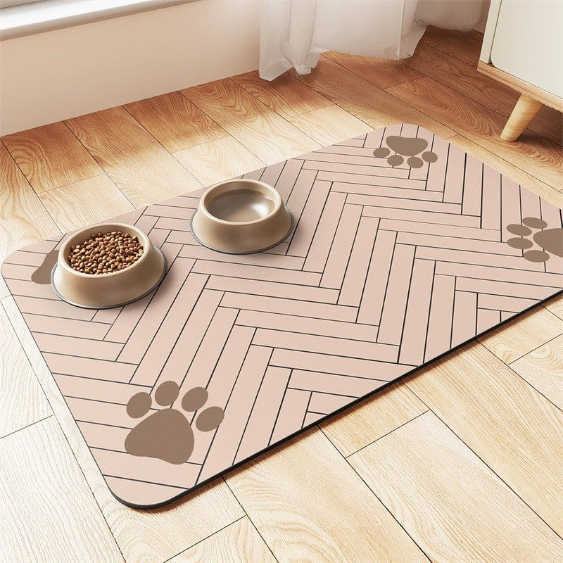 Quick Dry Pet Food Bowl Mat Non-Slip Cat Feeder Pad  Pet Supplies