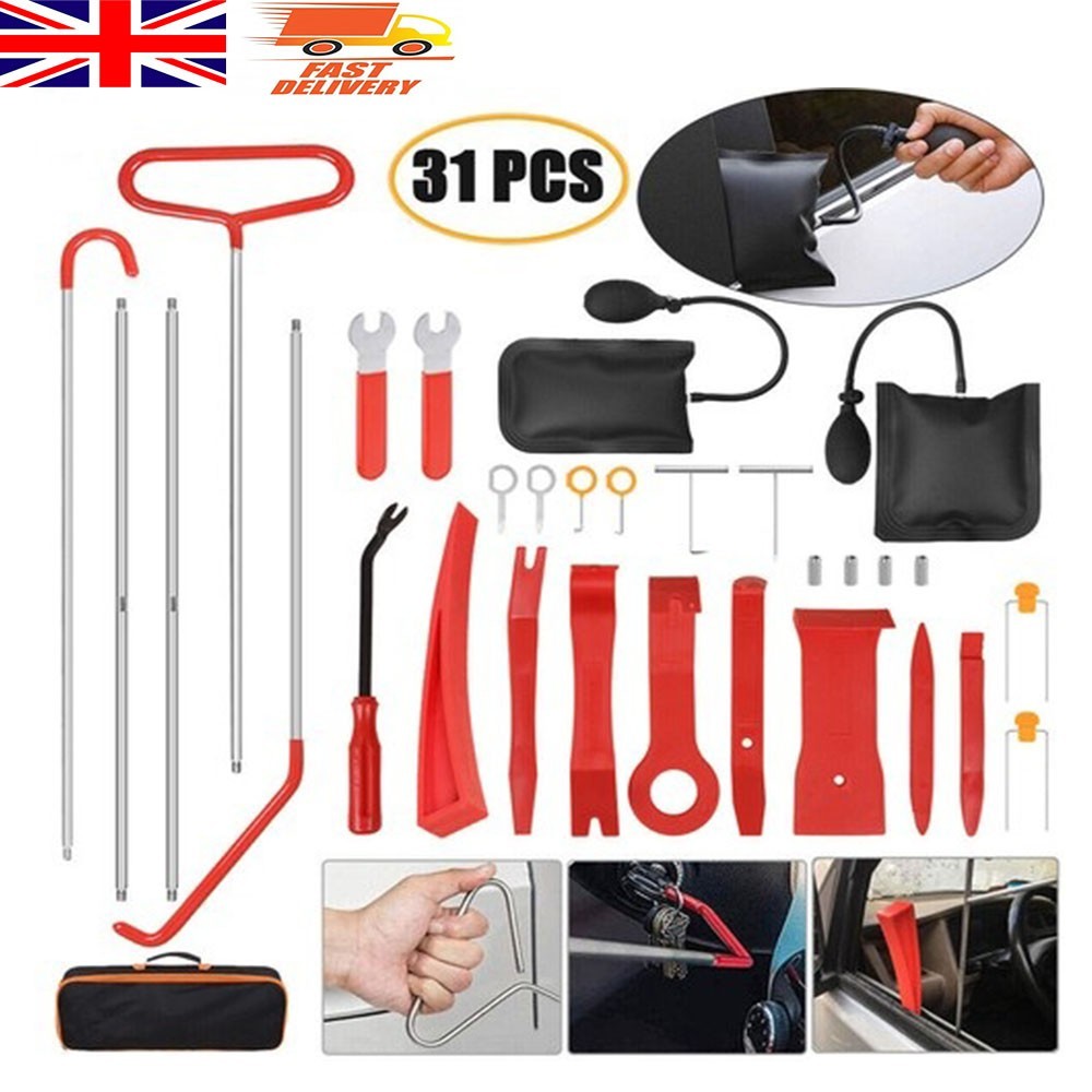 31PCS Air Wedge Pump Tool Car Door Opening Kit Emergency Lock Unlock Tool Set