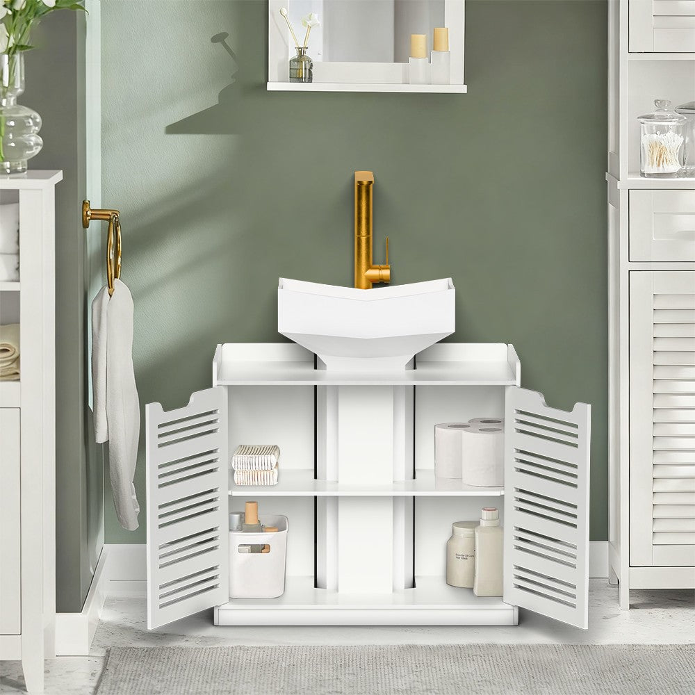 White Stylish Bathroom Cabinet for Basin Storage Under Sink Vanity Unit