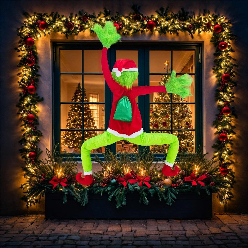 Christmas Grinchs Decor Bendable Arms & Legs, for Home Tree Wall Outdoor Decor