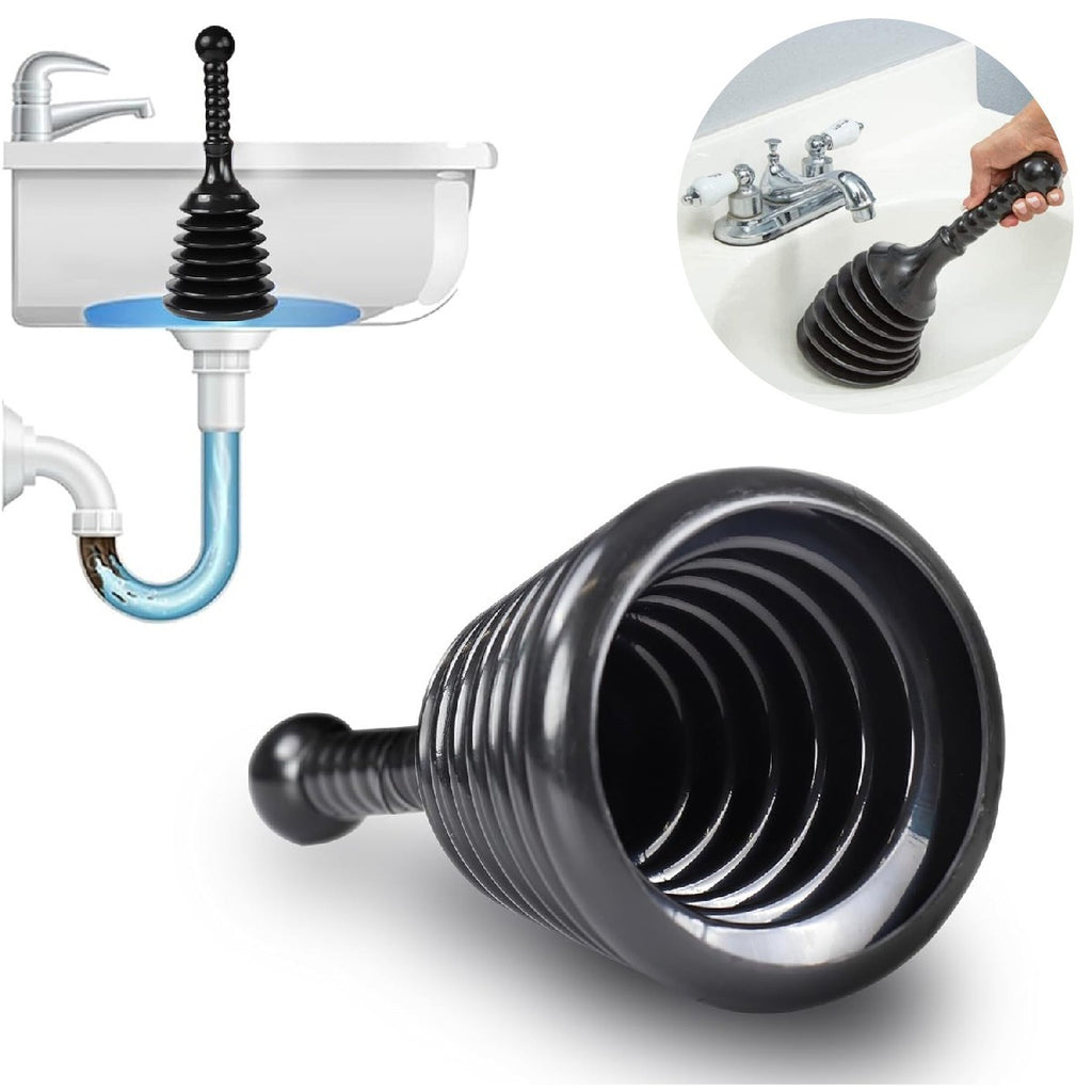 Heavy Duty Sink Plunger Clear Unblock Unclog Drains Sinks Toilets Showers Waste