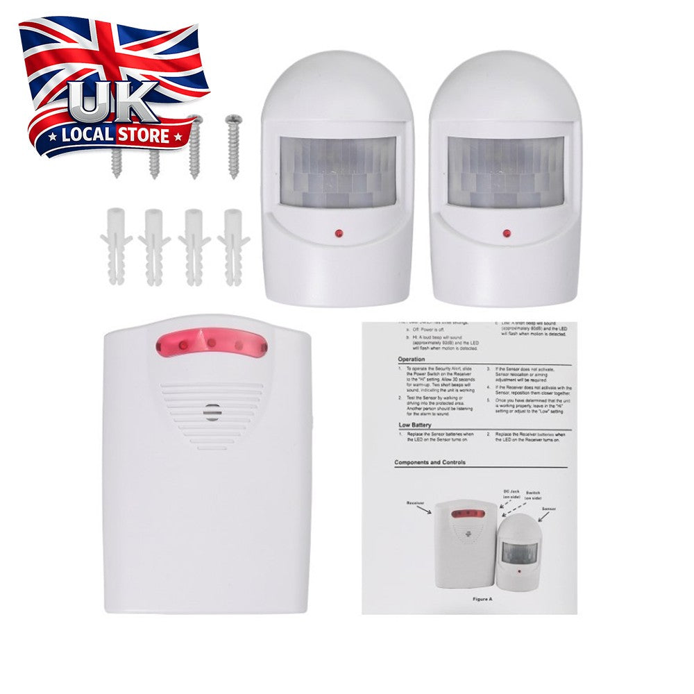 Wireless Driveway Alarm Alert System Security Garage Intruder PIR Motion Sensor