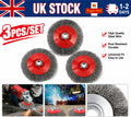 3x Stainless Steel Flat Wire Wheel Cup Brush For 115mm Angle Grinder Universal