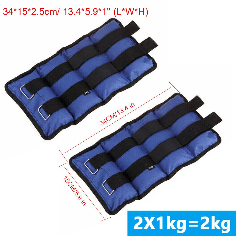 1kg 2kg Ankle Weights Leg Wrist Strap Running Training Fitness