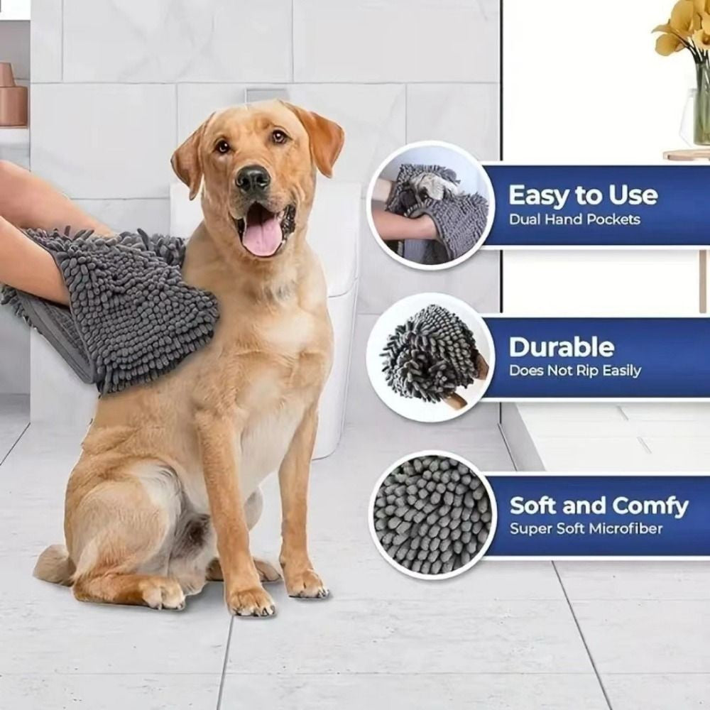 Pet Drying Towel Super Absorbent Water Dog Cat Bath Clean Skin-Friendly﻿ UK