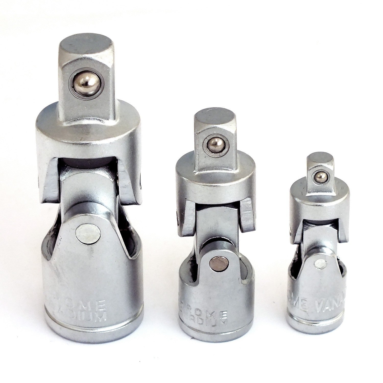 Universal Joint Socket Adapters 3 Piece Flexible Swivel Knuckles 1/4" 3/8" 1/2"