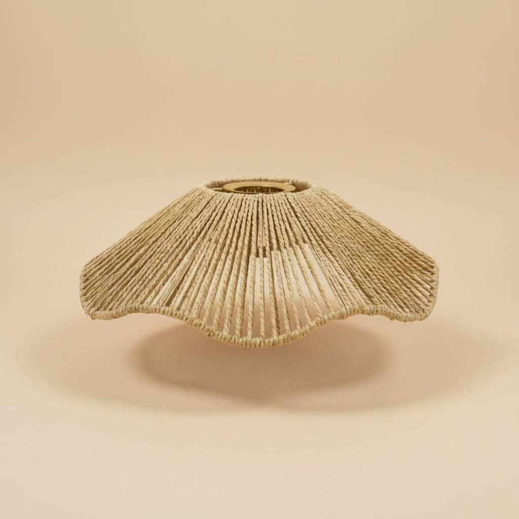 Straw Hat Lamp Shade Retro Home Lighting Handwoven for Guesthouse, Bar