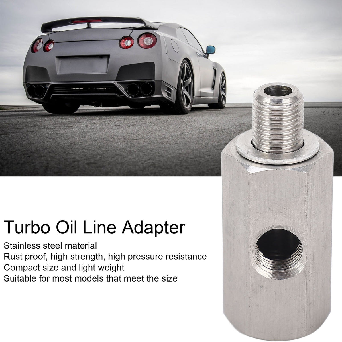 M10x1.0 Oil Pressure Sensor Tee-M10 Adapter Turbo Supply Feed Line Gauge Sta NIU