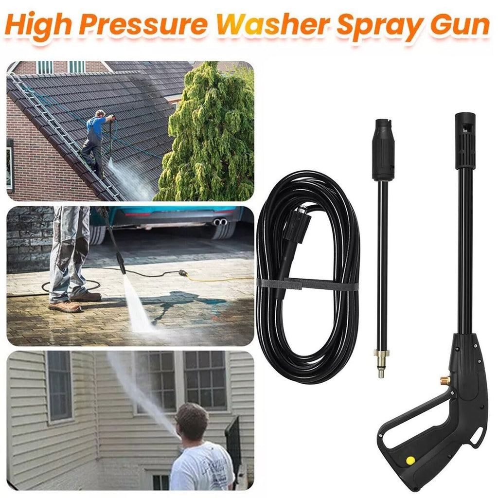 High Pressure Power Washer Spray Gun 150 Bars M14 Jet Lance Nozzle and 26FT Hose