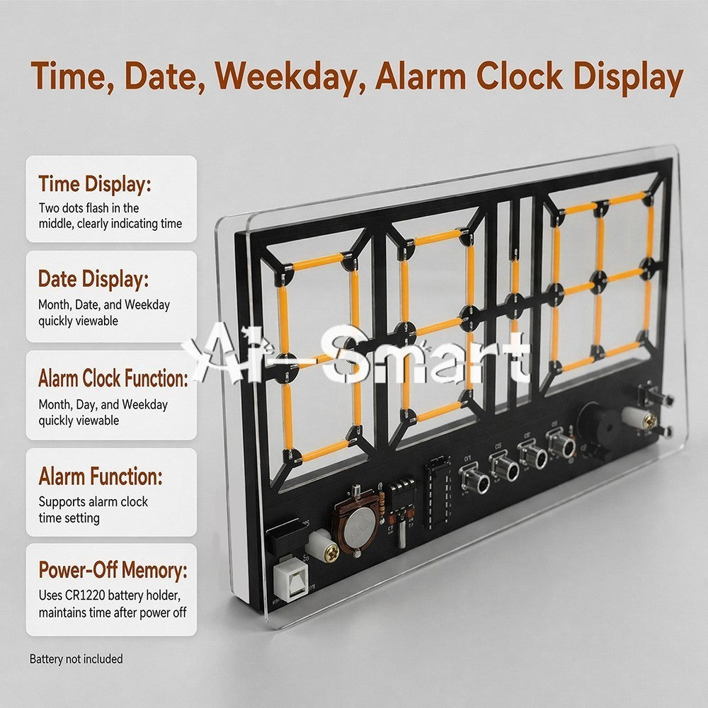 DC 5V 4-Digit Digital Light Bar Clock kit Brightness Adjustment Welding Practice