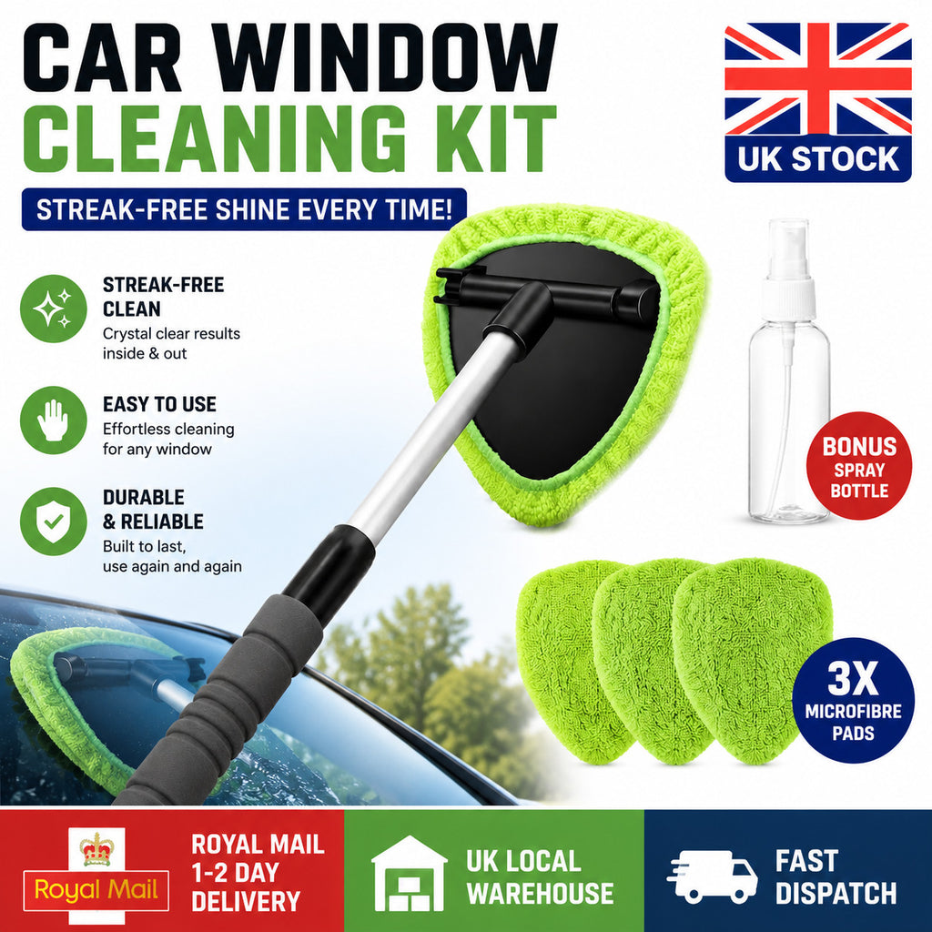 Windshield Cleaning Tool Kit Car Window Glass Wiper Cleaner Brush Extendable UK