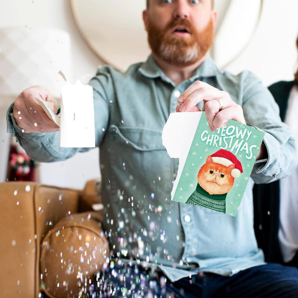 Endless Meowy Christmas With Glitter Endless Meow Christmas Voice Greeting Card