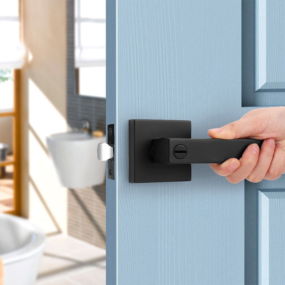 Black Privacy Door Handles, Interior Privacy Door Levers for Bedroom