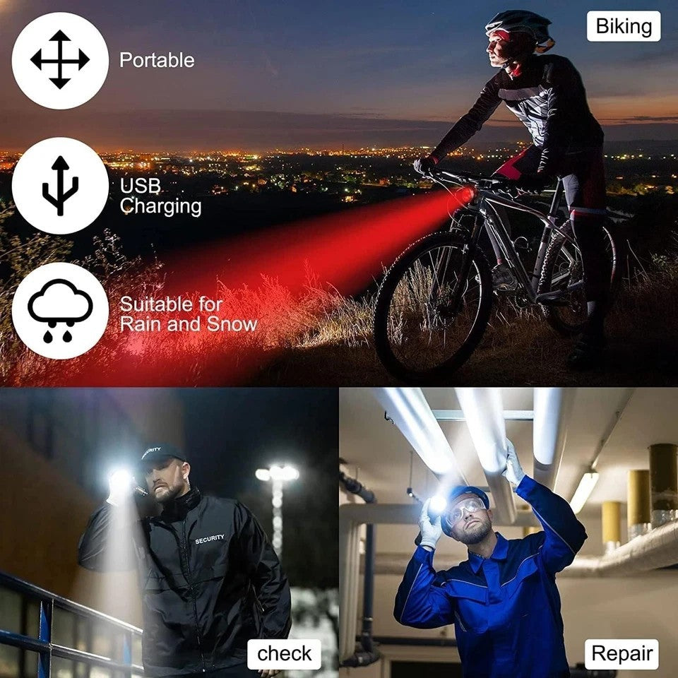 LED USB Rechargeable Mountain Bike Lights Bicycle Torch Front & Rear Lamp
