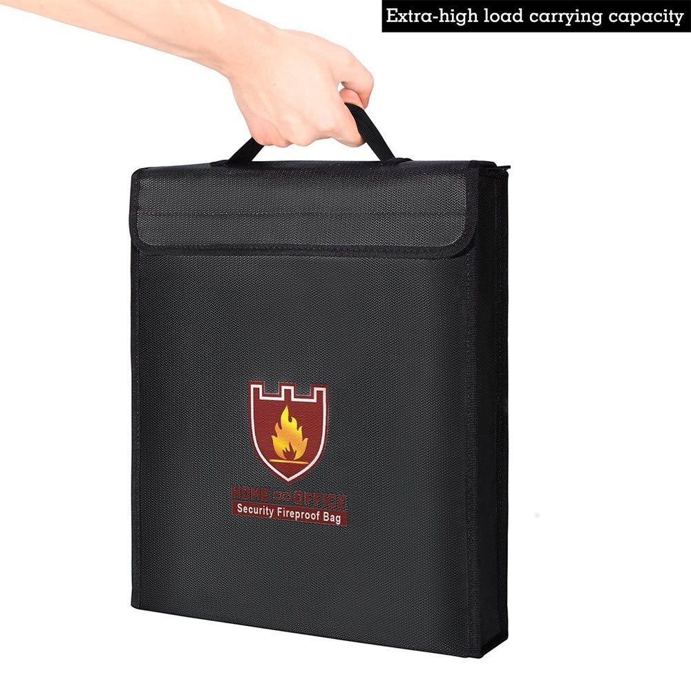 Fireproof Waterproof Document Bag Secret File Protect Pouch Money Safe Handbag