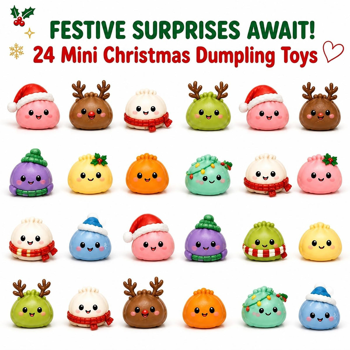Christmas Advent Calendar 2026 for Adults, 24 Day Dumpling Squishy Countdown