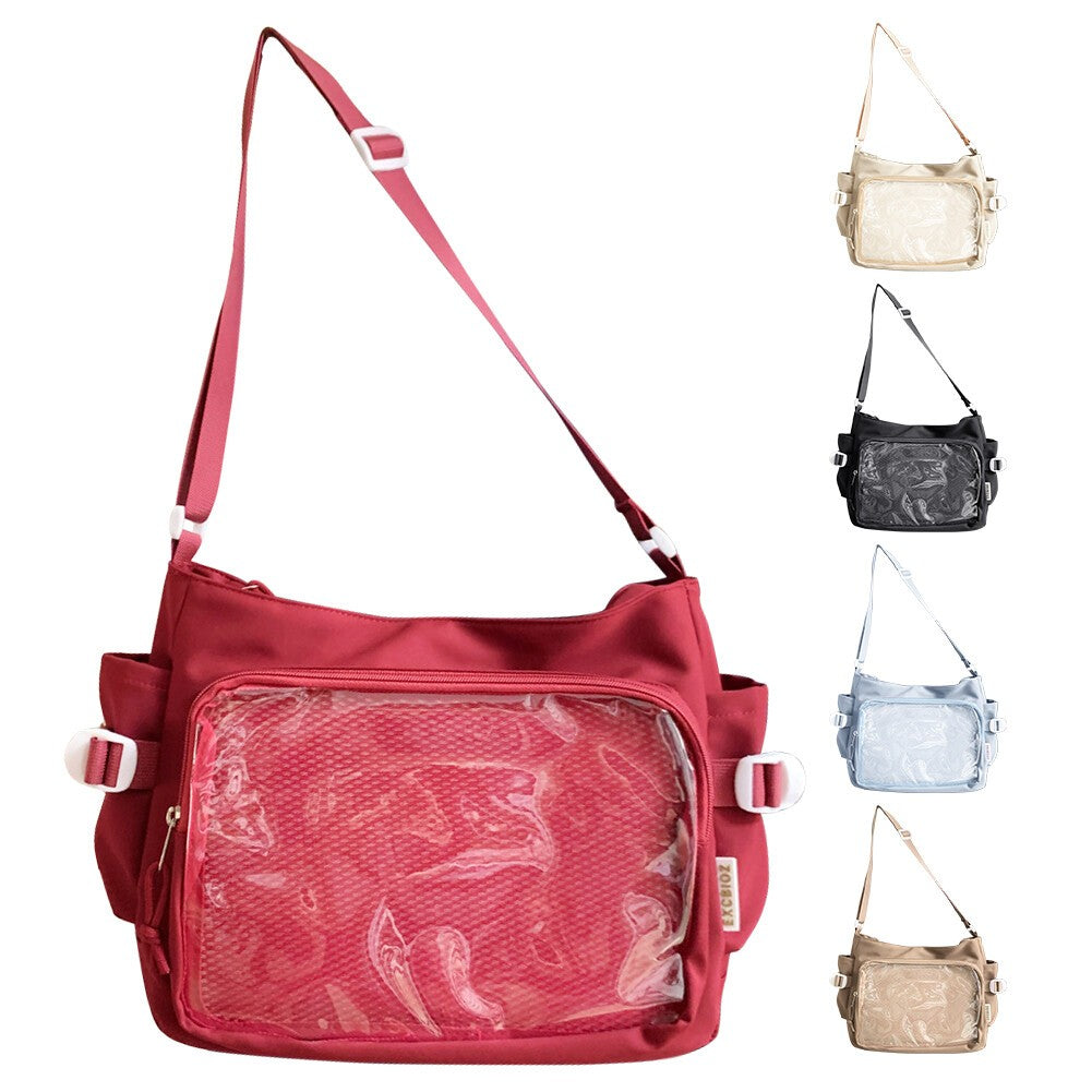 Women Ita Bag Teenagers School Bag Multi-pockets Adjustable Strap Chic Hobo Bag