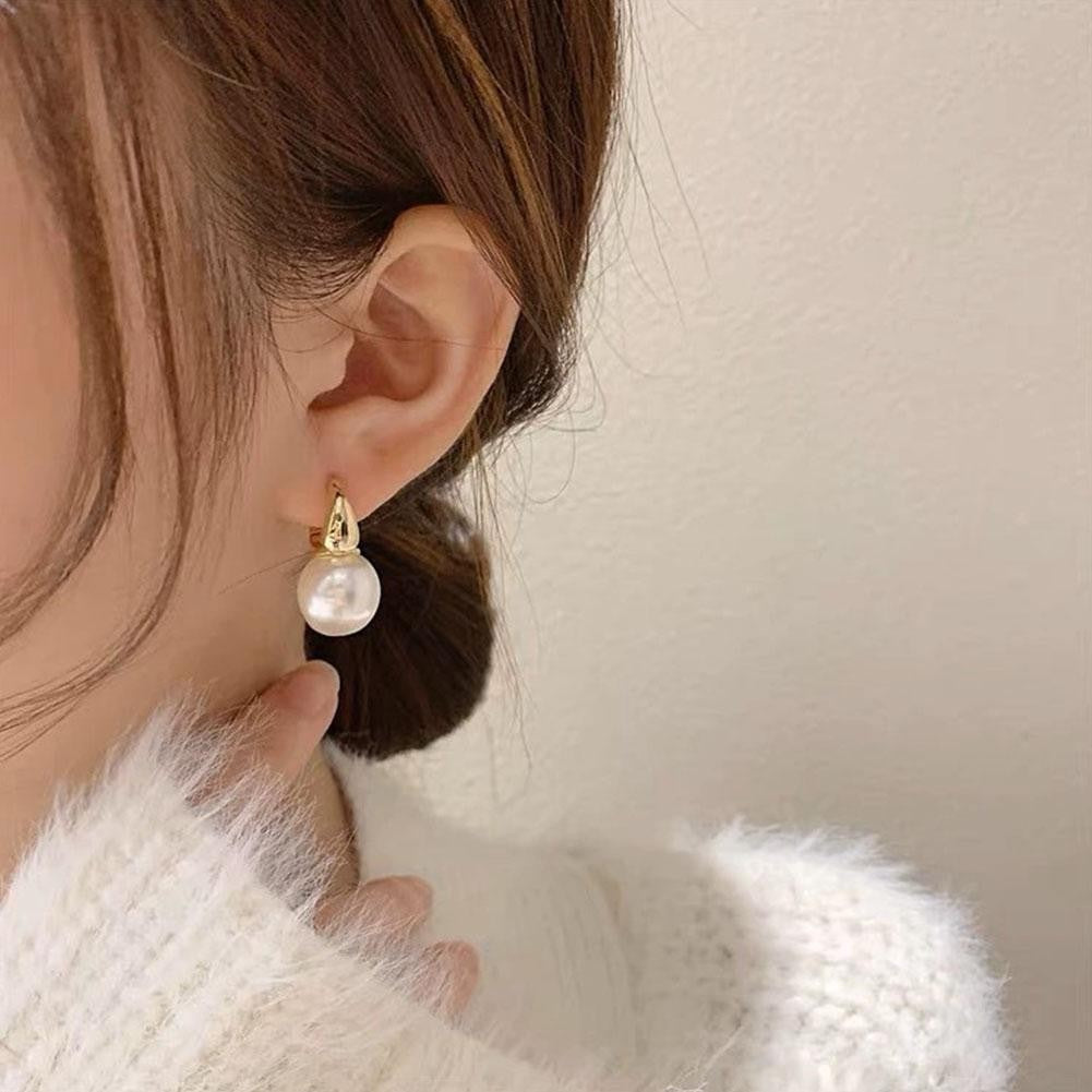 Elegant VINTAGE French Creator Earrings  Faux Pearl Trend Versatile Earring•