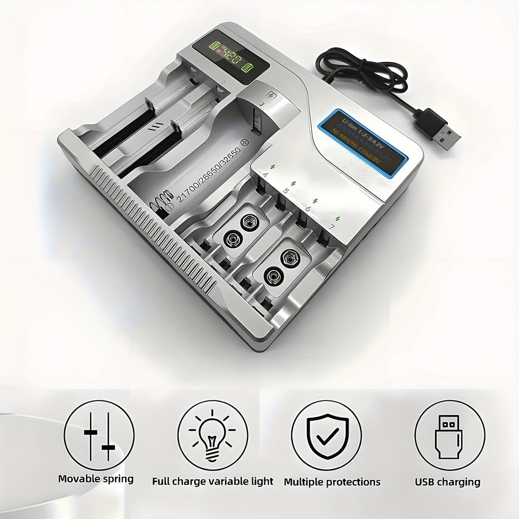 USB Plug Fast Battery Charger For 3A Rechargeable Batteries Universal Multi Solt