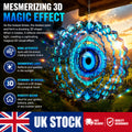 Magical 3D visual effects Wind Spinner Hanging Metal Flowing Rotating Decor 25CM