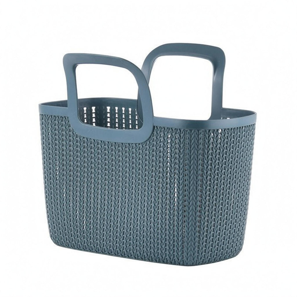 Rectangular Woven Basket Ventilated Plastic Hand Basket Deep