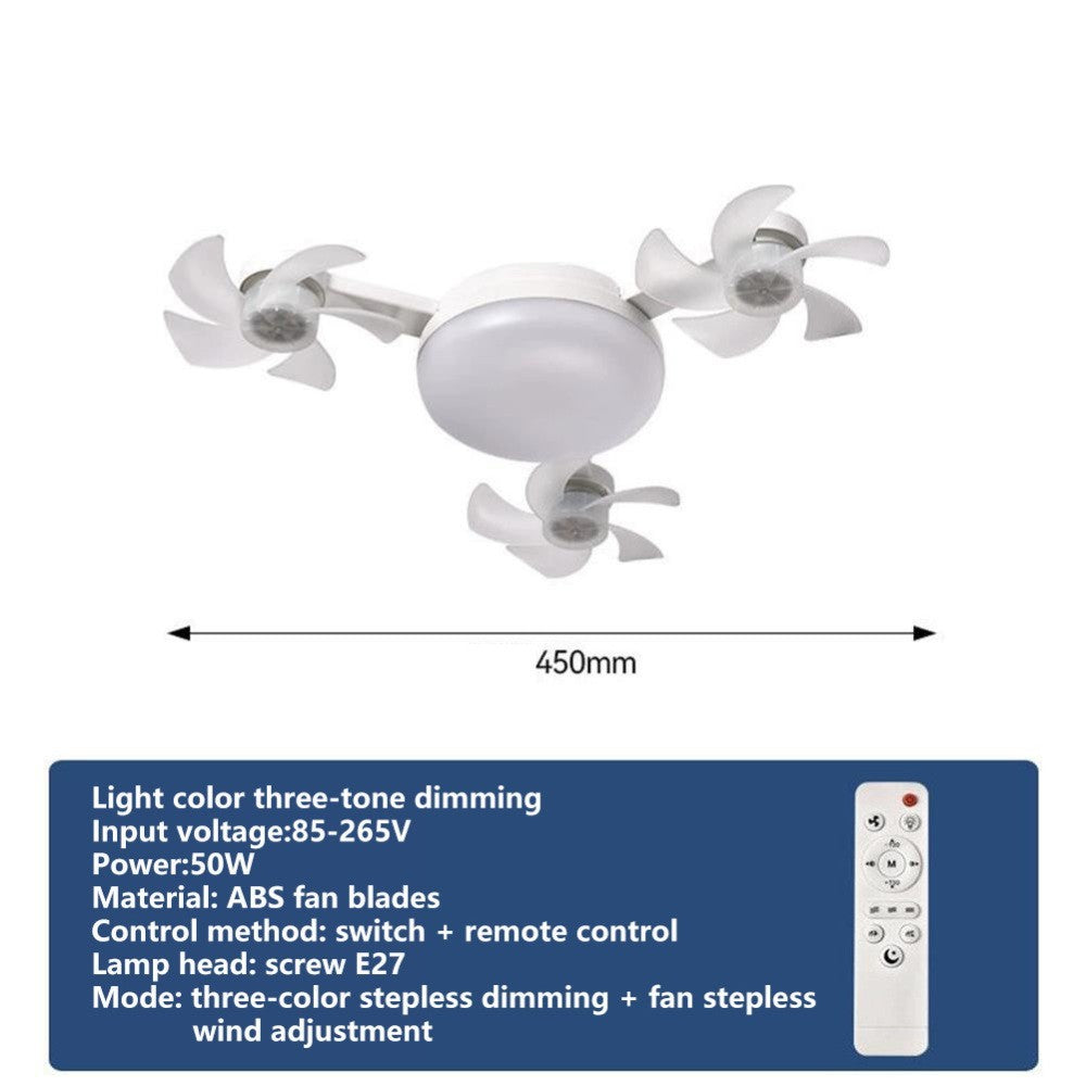 60W LED Ceiling Fan with Light Dimmable E27 Bedroom Living Room Fan Lamp Modern