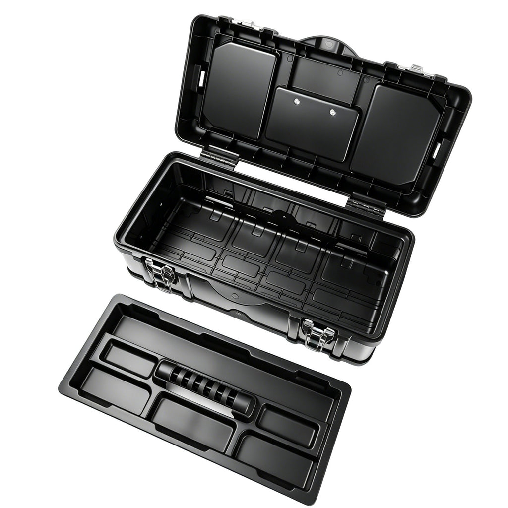 Stainless Steel Heavy Duty Chest Storage Case + Removable Tray Tool Box 17Inch