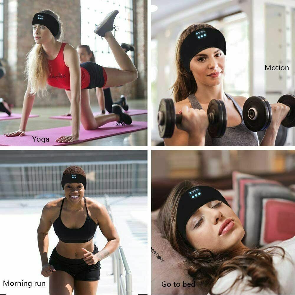 Wireless Bluetooth Headband Sleeping Eye Mask Headphones Headset Music Sports UK