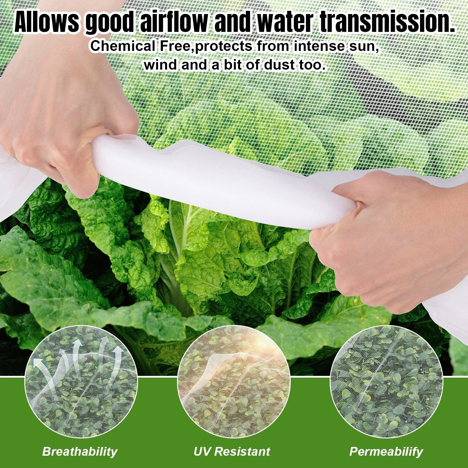 White Garden Protect Netting For Vegetable Crop Plant Fine Mesh Birds Insect Net