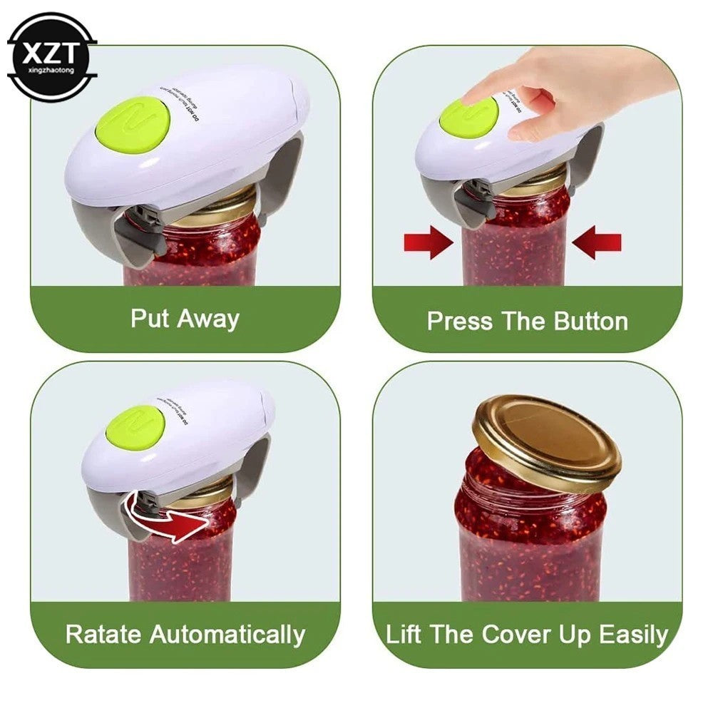 Electric Jar Opener-One Touch Automatic Bottle Tin Lid Can Opener Kitchen Gadget