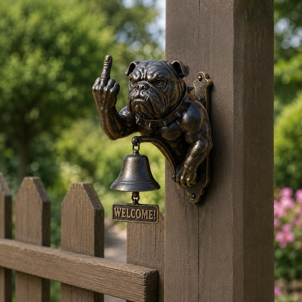 Funny Bulldog Doorbell Bulldog Design Rustic Cast Iron Doorbell Door Ring Decor