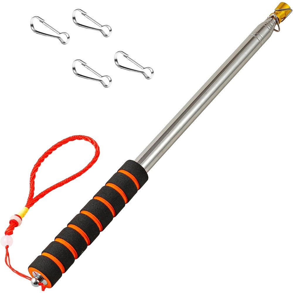 3m Telescopic Flag Pole Stainless Steel Handheld Portable Extendable Retractable