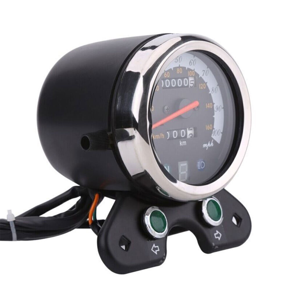 12V Digital Motorcycle Gauge LED LCD Odometer Speedometer Tachometer