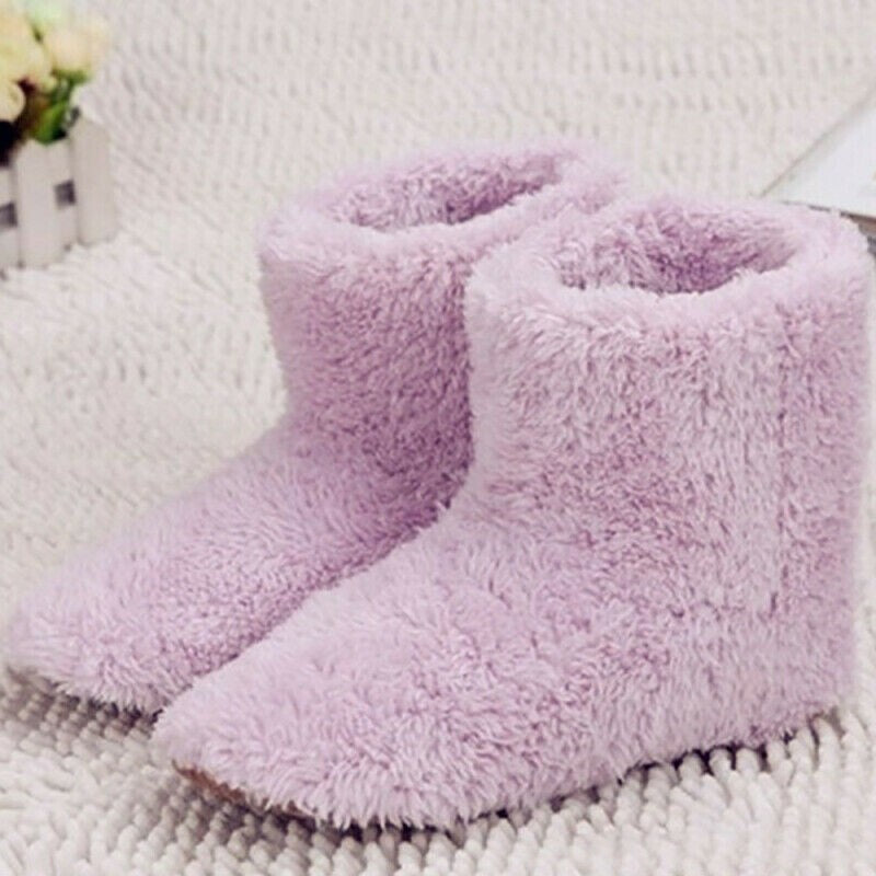 Winter USB Warmer Foot Shoe Plush Warm Electric Slipper Feet Heated Washable New