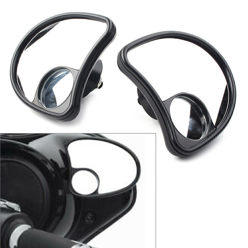 Fairing Mount Mirrors Blind Spot Side Mirror for Harley Batwing Touring 96-2013
