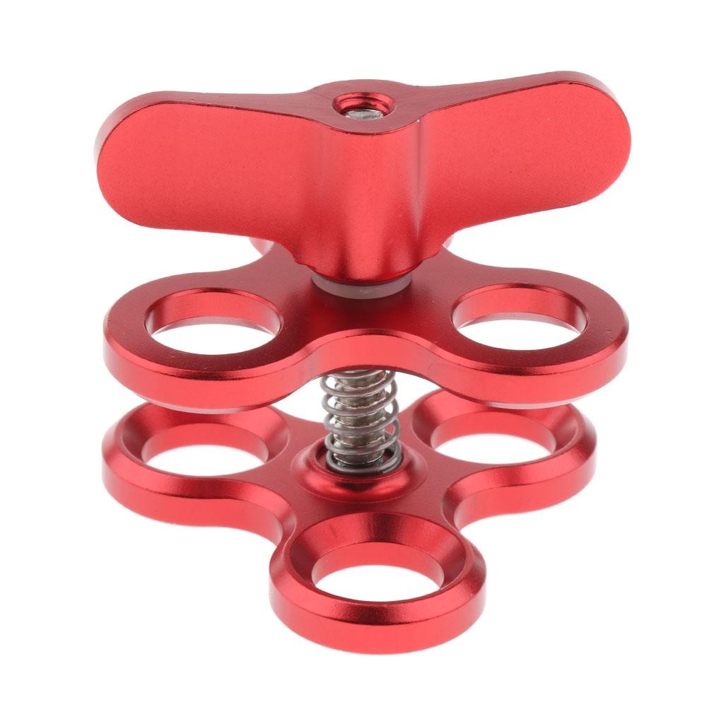 Three-hole ball joint arm underwater diving clamp mount for light