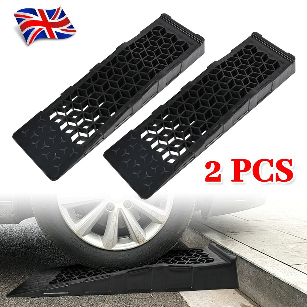 2Pc 5T Low Profile Car Ramps Honeycombed Channel Loading Maintenance Non‑Slip UK