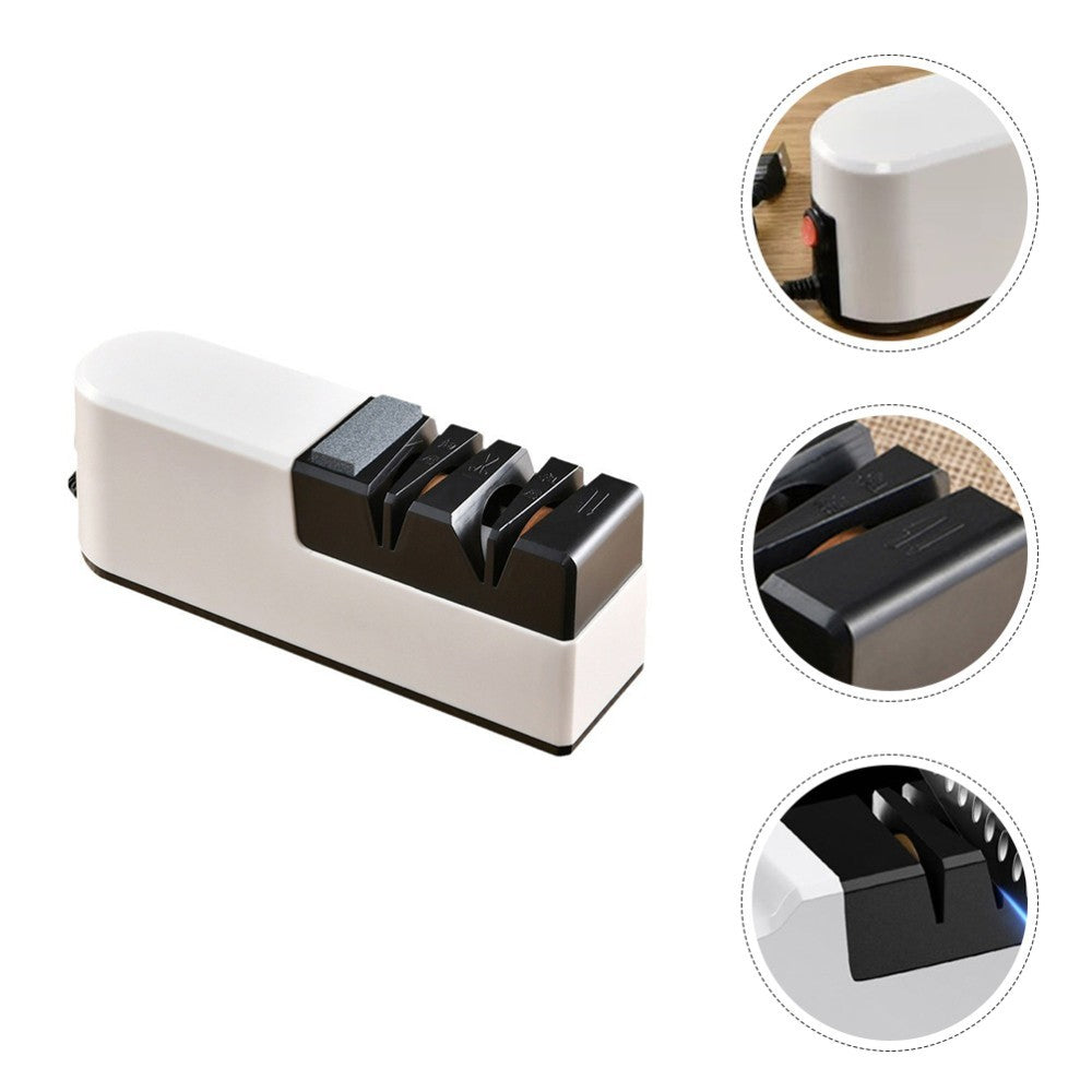 5in1 Electric Knife Sharpener System with Straight Blade Diamond Knife Sharpener