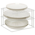 3‑Tier Kitchen Corner Plate Rack Metal Plate Stand Cupboard Bowl Dish Storage