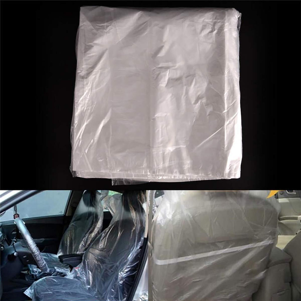 100pcs Disposable Plastic Car Seat Covers Vehicle Cover Valet Roll Protective UK