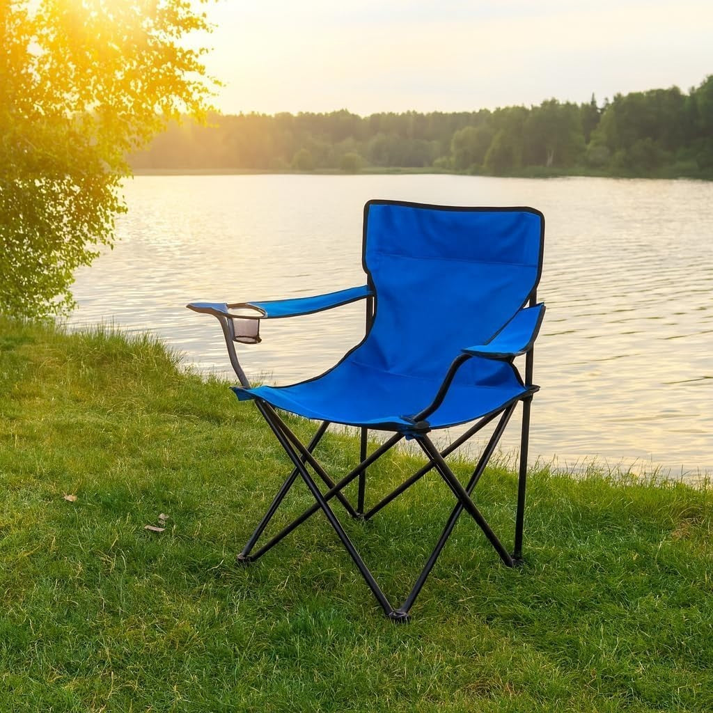 2x Camping Chairs Folding Portable Lightweight Outdoor Garden Beach Picnic Seat
