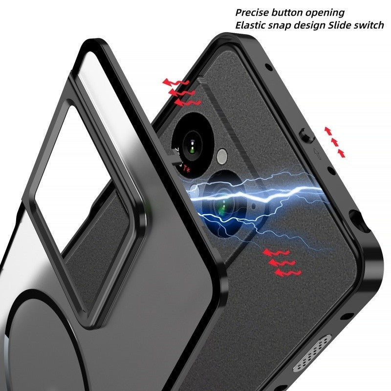 Hybrid Magnetic Metal Bumper Clear Matte Back Case For Sony Xperia 1 VIII 2026