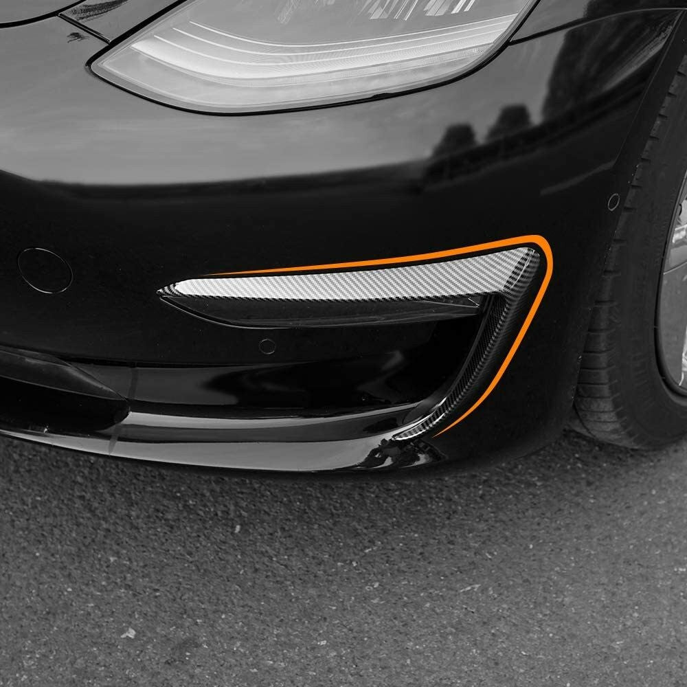 Tesla Model 3 Front Fog Light Trim Cover Fog Lamp Frame Blade Eyebrow Spoiler