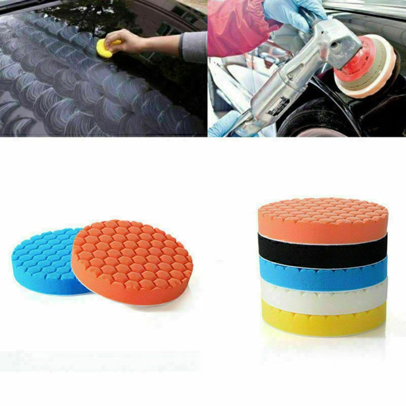 7" 180mm 5Pcs Car Polisher Pad Buffer Waxing Buffing Polishing Sponge Pads Kit