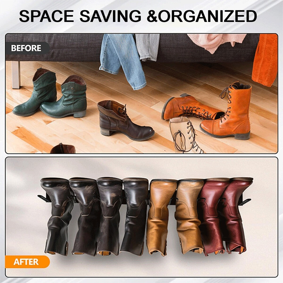 Wall Mounted Boot Rack Metal Wader Hanger Shoe Rack for Closet Riding Boots