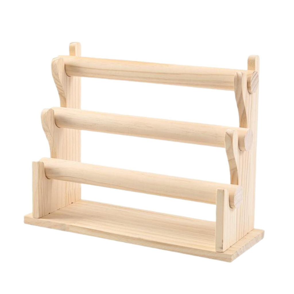 Wooden Jewelry Display Stand Hair Tie Bangle Bracelet Storage Organizer Holder